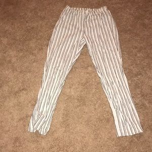 Grey and white striped Tilden pants